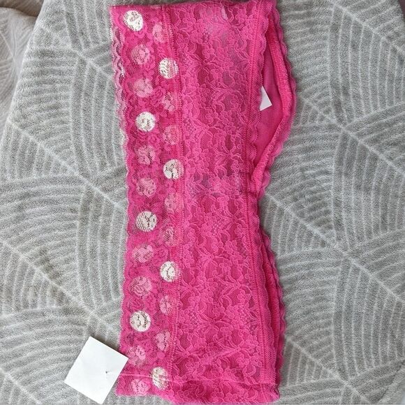 Nwt aerie pink lace bra bralette crop top size large B013 - Picture 4 of 9